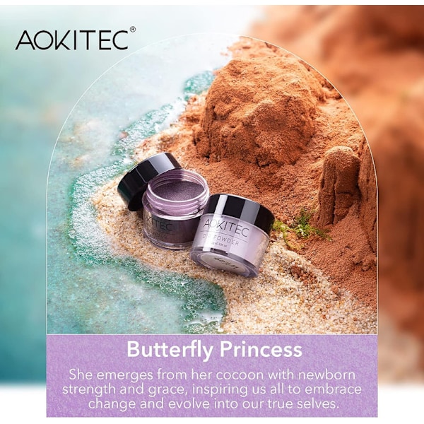 Dipppulver Nails Set, Aokitec 14st Dip Powder Nail Starter Kit 8 farver