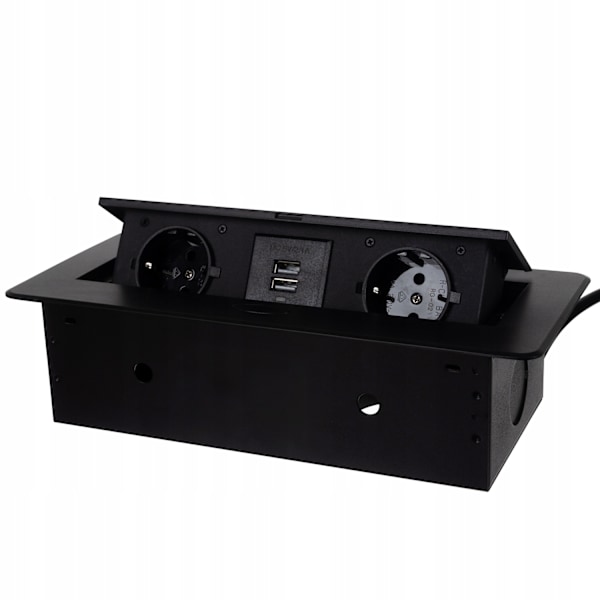 Uttaksskinne med USB black 1759
