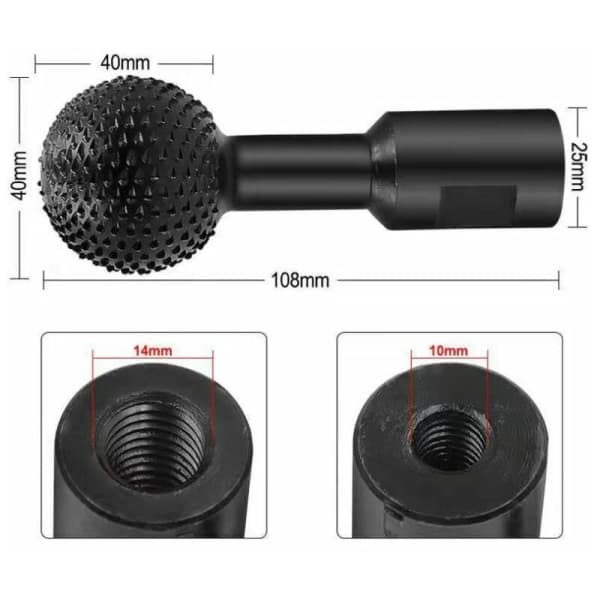 Roterende Kulefres 10mm Kule Slipehode 40mm Roterende Slipehode Trebearbeiding Gravering Håndverktøy Vinkelsliper Reservedeler-FA-