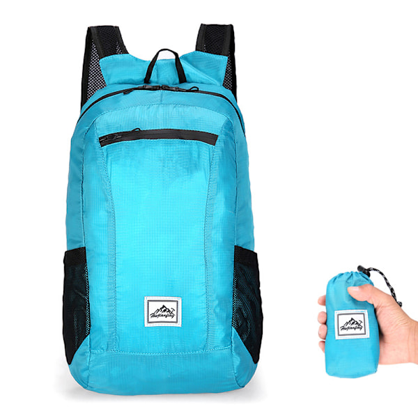 15L Udendørs Rygsæk Foldbar Camping Rejsetaske Skoletaske Lake blue