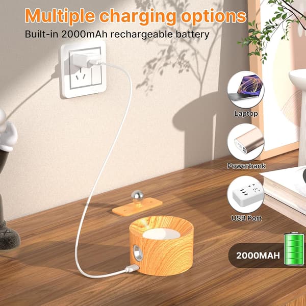2-pack uppladdningsbara vägglampor - 360° roterande touchkontroll, 3 ljusstyrkor-FA-