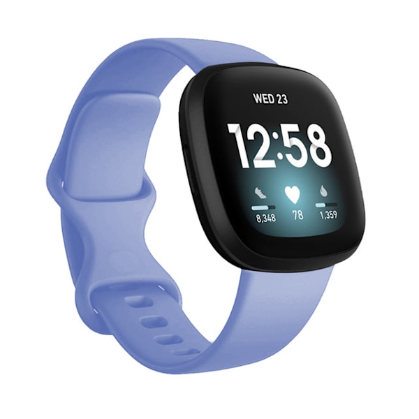 Farverigt armbånd Håndledsrem til Fitbit Versa 3 ur Blødt bånd Correa til Fitbit Sense Versa3 urrem Tilbehør Lyseblå L Light blue