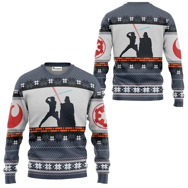 Santa Darth Vader Jul Ugly Sweater Star Wars The Mandalorian Mænd Pullover Tøj Efterår Vinter Dame Sweatshirt style 2 style 2 XS