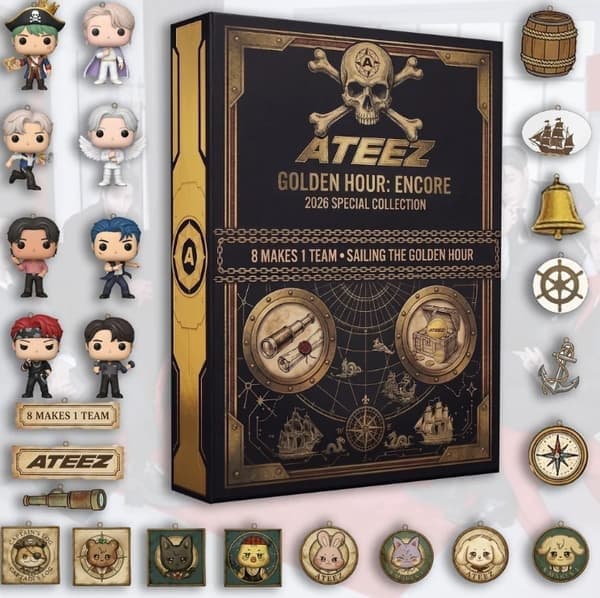 KPOP Group Advent Calendar 2026, Acrylic Countdown Blind Box with 24 Compartments, BTS-FA- BTS