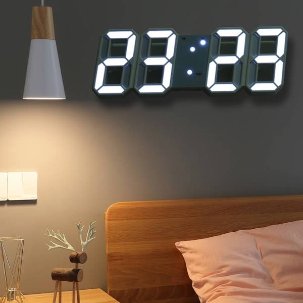 HOOQICT 3D LED Digital Stor Väggklocka Modern Design Hem