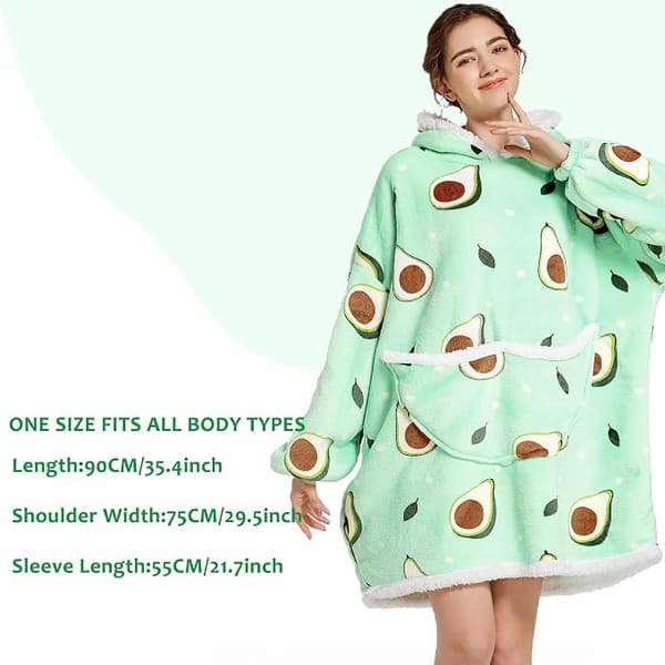 Fleece hettegensere for kvinner, oversized hettegensere for jenter, supermyke fleece hettegensere-FA-