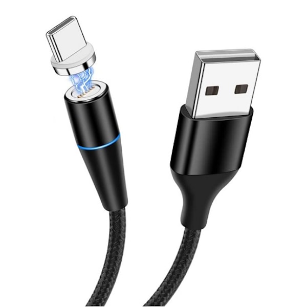 Magnetkabel USB till USB-C Svart 5A 1 Meter