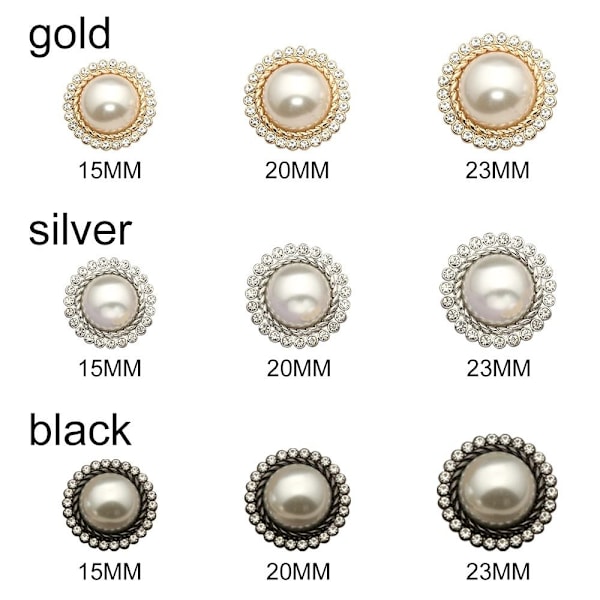 10 kpl Helmivaatteiden Napit Paita Napit HOPEA 15MM10ST hopea silver 15MM10pcs-10pcs