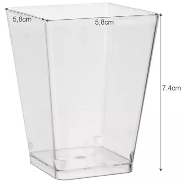 50-pack - Bägare Fyrkantig / Plastbägare - 120ml transparent 850