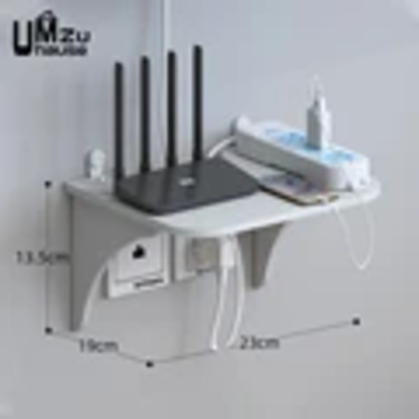 Router Flydende Hylde Hængende Rack Multi Tap Outlet Wifi TV Set Top Box Board Dold Bracket Opbevaring Organizer Vægmonteret Holder 23x19x13.5cm