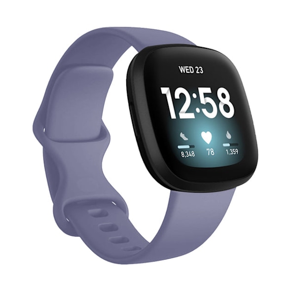 Farverigt armbånd Håndledsrem til Fitbit Versa 3 ur Blødt bånd Correa til Fitbit Sense Versa3 urrem Tilbehør Blå grå L Blue gray