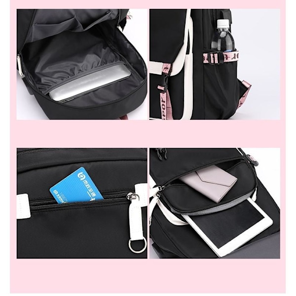 Kuromi-reppu lapsille, reppuja, selkäreppu 1 kpl rosa 4