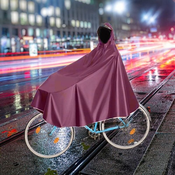 Vedenpitävä pyöräviitta, unisex-pyöräponcho, kevyt sadeviitta pyöräilyyn, hatulla, polkupyörille, maastopyörille, sähköpyörille (punainen)