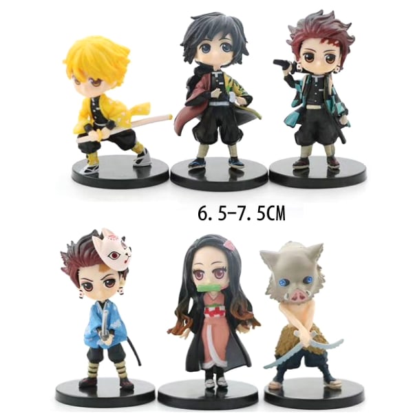 6st/ set Anime Demon Slayer Kimetsu No Yaiba Figur Q Posket B