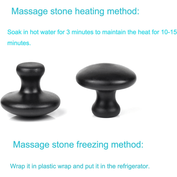 2 stk. Svampeformede Massagesten Varmer Naturlig Lava Basalt