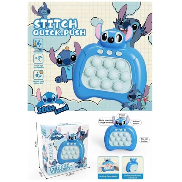 Stitch Pop It -peli - Pop It Pro Light Up -peli Nopea painallus Fidget-WELLNGS A