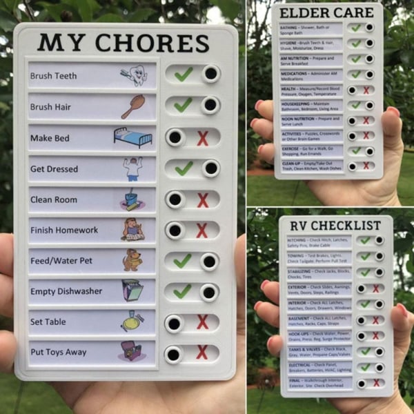 Sjekklist Dagsplanlegger Selvdisiplin Punch Card TO-DO LISTE To Do List