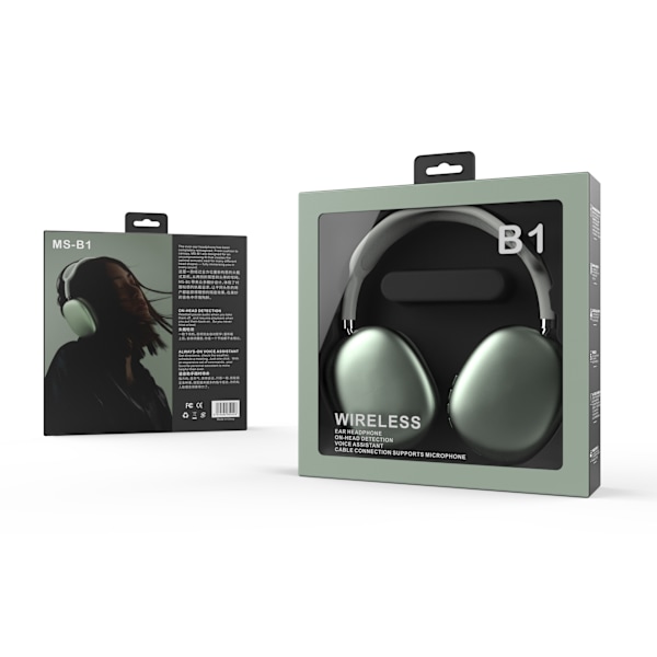 In-ear-hodetelefoner Hodemontert trådløst, bluetooth-headset, egnet for Apple Huawe Green
