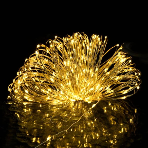 40 m:n valosarja, 400 LED-lamppua, lämmin valkoinen, 8 toimintoa, valkoinen
