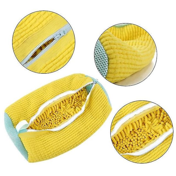 1 stk vaskbar bomuldsskopose vaskenet fluffy fibre let fjernelse af snavs vasketasker anti-deformation sko tøj arrangør