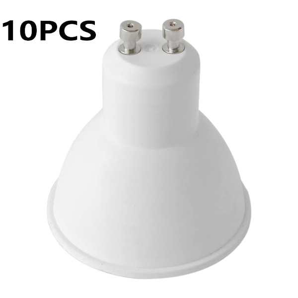 10-pakning LED GU10-pærer, GU10 LED-pærer, 7 W kaldhvit (tilsvarer 50 W halogen), energisparende pære, stråle 600 lm 120° ikke-dimbar.