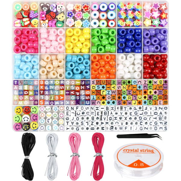 Armbåndsfremstillingssæt, perler til armbåndsfremstilling af ponyperler Polyme