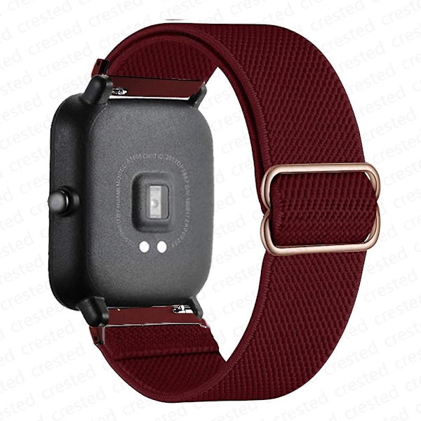 20mm/22mm Rem til Amazfit Gts 4//2/2e/3/gts2 Mini/gtr 4/3/pro/gtr2/47mm/stratos Nylon Elastisk Urrem Amazfit Bip Rem wine wine 22mm