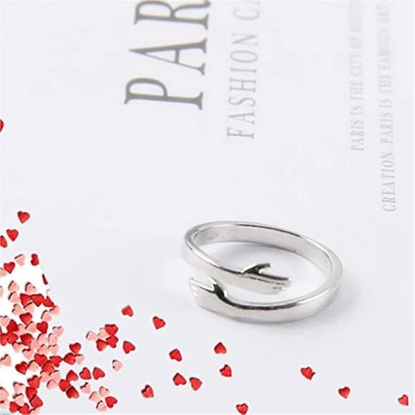 2-pack Kramringar, 925 Sterling Silver Kramringar för Kvinnor Män Flickor Älskar Kramar Öppna Löftesring-FA-