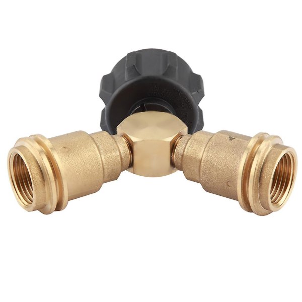 Tank Gas Propan Y Splitter Tee Adapter Anslutningsventil för utomhusgrillcylinder (DPD)