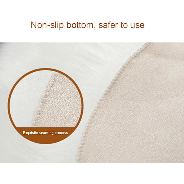 Supermyk Shag Rund Fluffy Teppe i Kunstig Saueskinns Pels