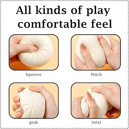 Klem Stressball, Stressavlastende Ball, 2 stk Bun Squishy, ​​-FA-