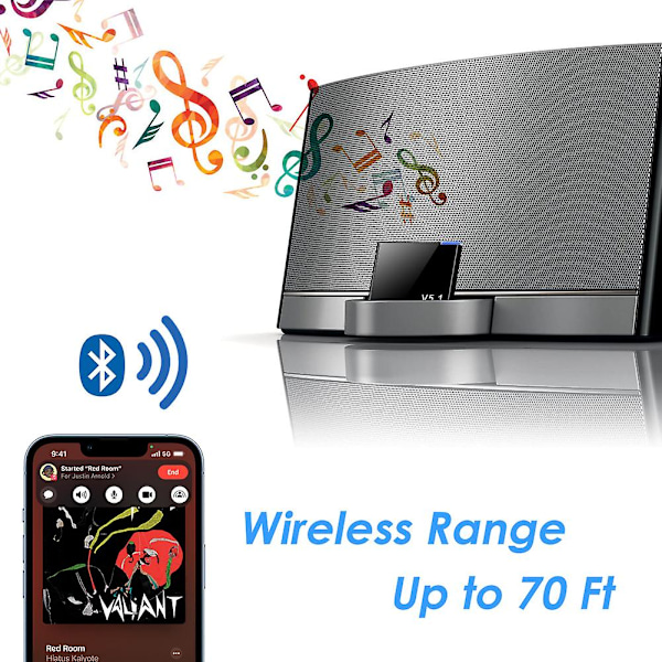 Musik Audio Bluetooth-vastaanotinsovitin Ipod Iphone 30-nastain telakointiasemalle Sounddock