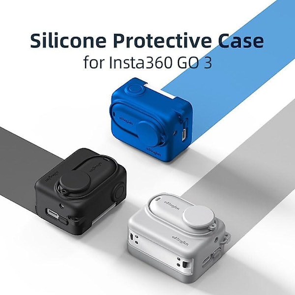 Silikoneetui til Insta360 Go 3 med snor, tilbehør til Insta360 Go 3 Gray