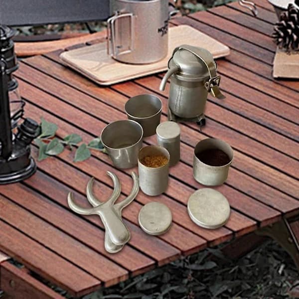 Camping Kaffesæt, Vintage Espressomaskine Sæt til Rejse Camping-FA-