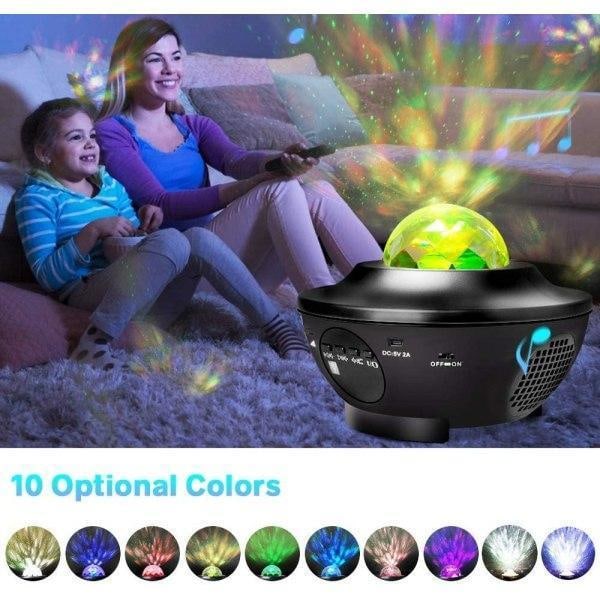 LED Galaxy Lys - Stjernelampe / Nattelampe Stjerneprojektor black 542