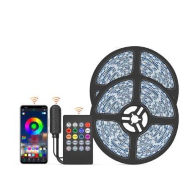 20M - 20-Tast Musik LED-Strips - APP-styring - Musikstyringsboks MultiColo multicolor 20m 20key music led strip 18LED/m