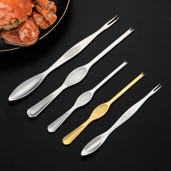 Krabbestikke i rustfritt stål 4 stk Krabbe Spiseverktøy Krabbe Klo Krabbenål Husholdningsfisk og skalldyr Skrellet hårete krabbe Tilbehør A Large 20cm Silver