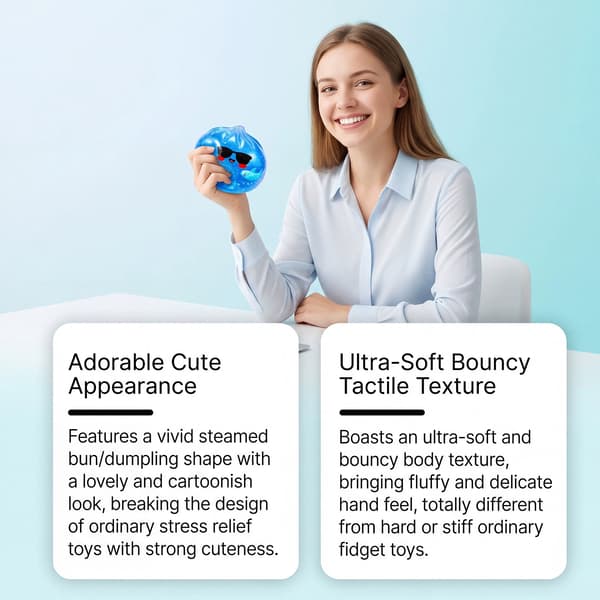 Ultra sjeldne haibolle-dumplings, glitrende myke og søte leker, TPR-dumplings, samleobjekter, stresslindring - blå blue-FA- blue 1