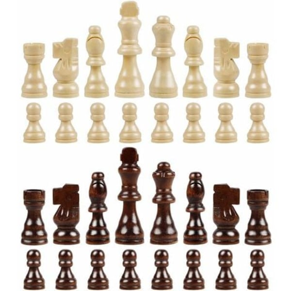 32st Internationella schackpjäser Set för schackuppsättning av trä