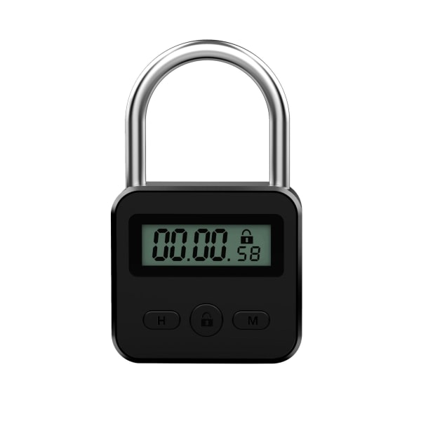 Smart Time Lock, 99 timmar Max Timing Lock med LCD-skärm Multifunktions elektronisk resetimer svart