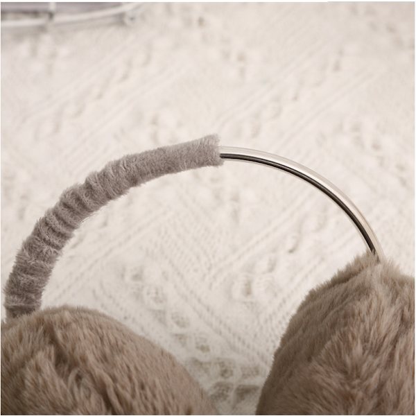 2ST Vintervarma öronkåpor för kvinnor/flickor Mjuk plysch fluffig fuskpäls cover svart black