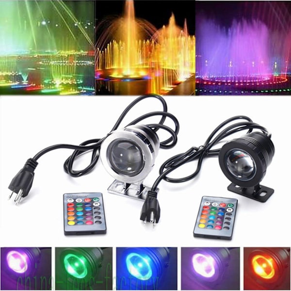 10w Rgb Multicolor Vattentät Undervattensljus Led Landskap Fontän Damm Lampa Spotlight