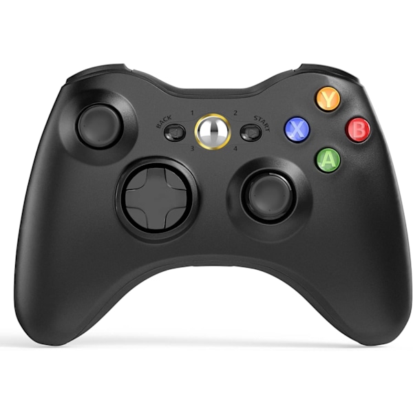 Trådløs controller kompatibel med Xbox 360 2.4GHZ Gamepad Joystick (Sort)