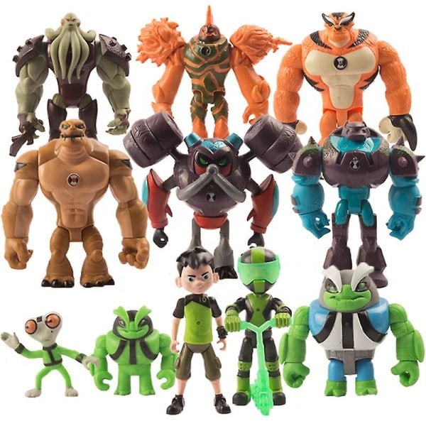 11 stk/sæt legetøjsamling gavefigur modeldekoration ben 10 legetøj beskyttere af jorden actionfigurer