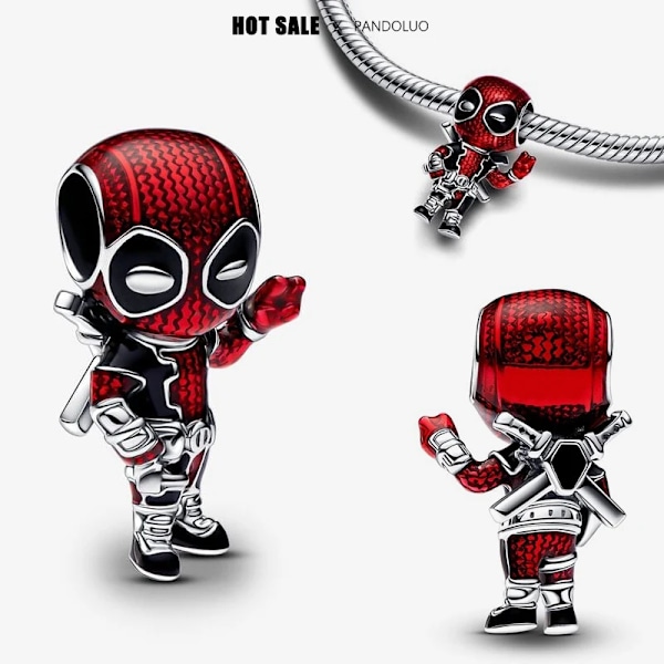 Disney Marvel Deadpool Wolverine Charm Pärlor Passar Pandora Armband Halsband Kvinnor Diy Pendants Pärlor 925 Sill Smycken Gåvar WSD050