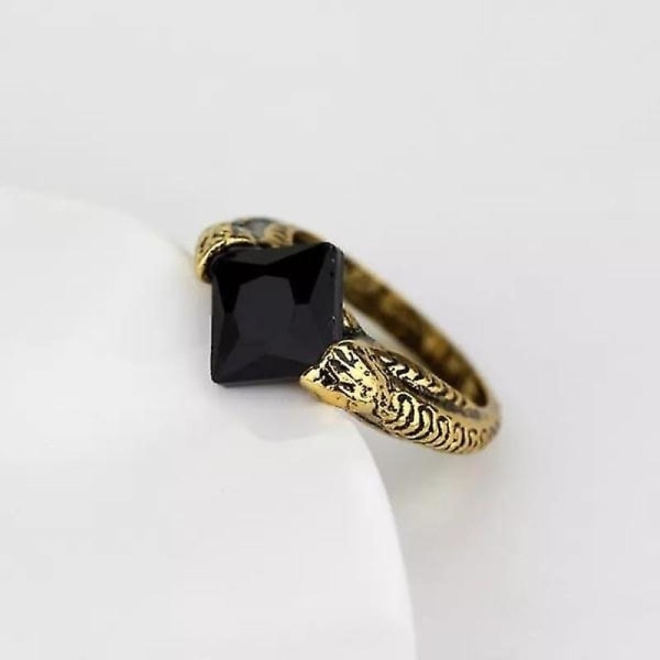 Harry Potter Ring - Lord Voldemorts Horcrux - Svart - Storlek 19 guld