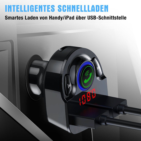 Bil Bluetooth 5.0 til USB-C-adapter, bil MP3-spiller USB-lader