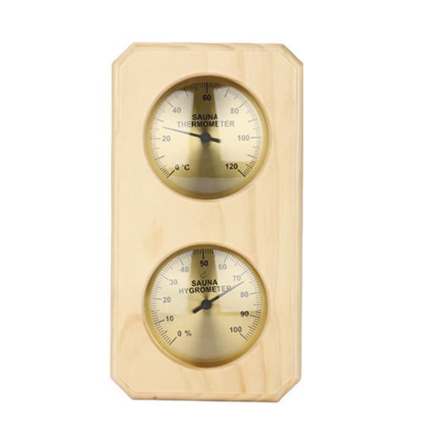 Sauna Termometer 2 i 1 Træ Sauna Hygrotermograf Indendørs Celsius Termometer & Hygrometer til Hotel eller Saunarum-FA-