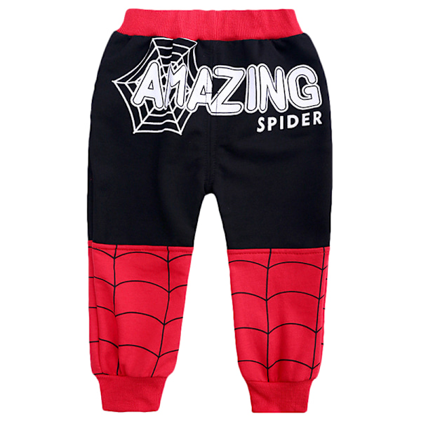 Lasten Poika Spiderman Treeningpuku Hupullinen + Pitkät Housut + Huppari Musta Black 110