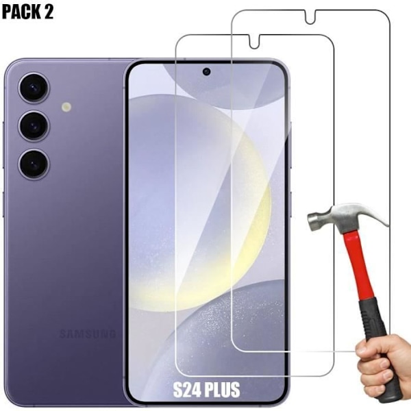 Lot-2 Härdat Glas för Samsung Galaxy S24 Plus (Galaxy S24+) Skärmskydd 9H Transparent Ultra Slim 0.18mm